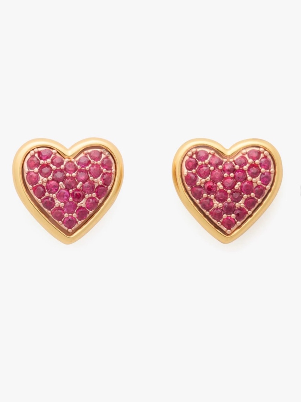 kate spade New York With All My Heart Pink Pave Heart Stud Earrings